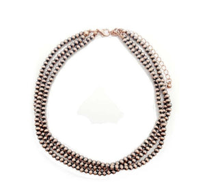 THREE Row COPPER Navajo Bead Choker