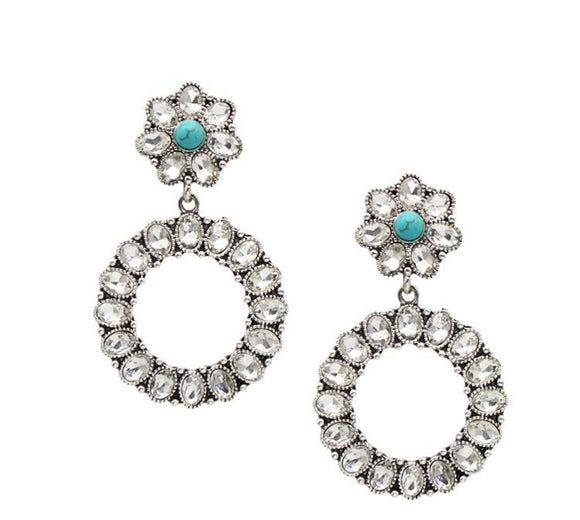 Turquoise Clear Earrings