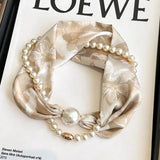 Elegant Magnetic Clasp Pearl Scarf Necklace