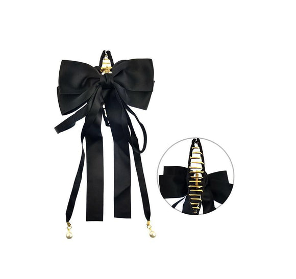 Black Hair Bow Clip