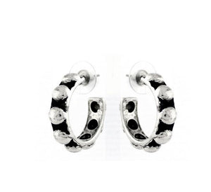 Silver Ball Hoop Earrings