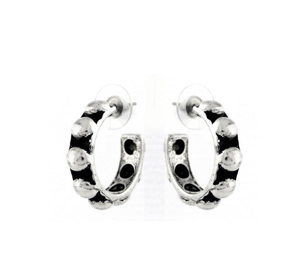 Silver Ball Hoop Earrings