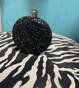 Black stainless Steel Crystal Flask