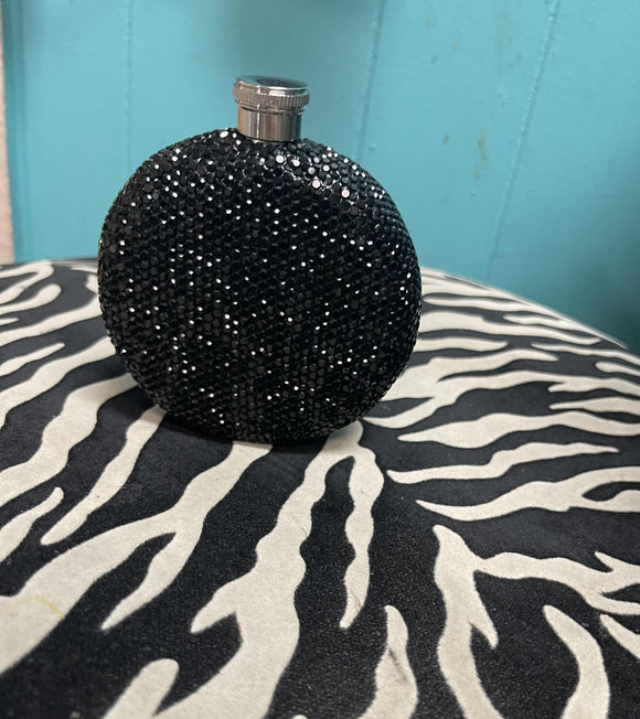 Black stainless Steel Crystal Flask
