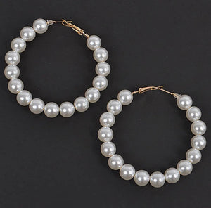 Pearl Hoop Earrings