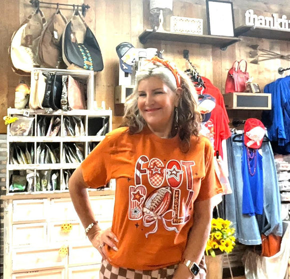 ORANGE FOOTBALL TEE