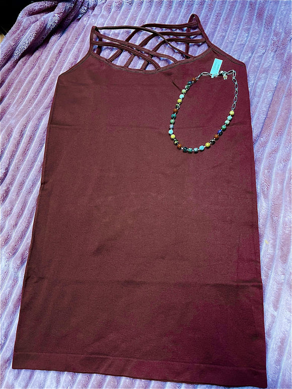 Rust Criss Cross Tank