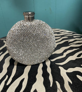 Clear Stainless Steel Crystal Flask