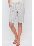 Elastic Waist Bermuda with Fray