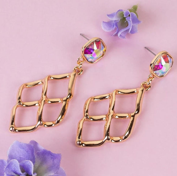 Gold And AB Earrings