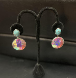 AB and Turquoise Earrings