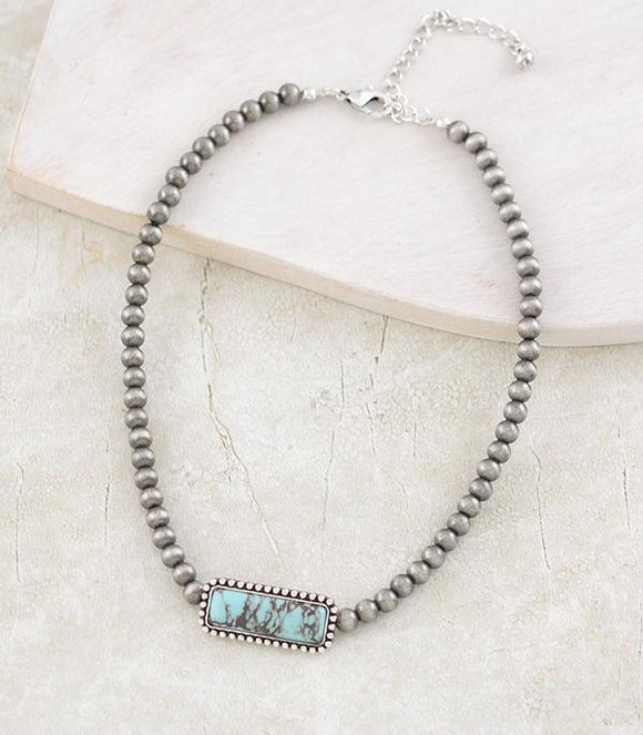 Navajo Pearl With Turquoise Necklace