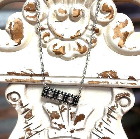 Clear and Black Burnish Necklace