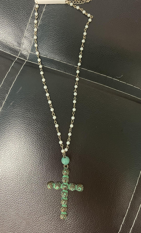 Turquoise cross pendant04335330