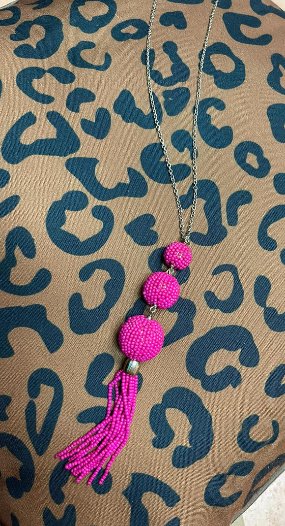 Gold Chain With Pink Pendant