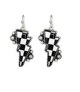 Bolt Checkered Earrings