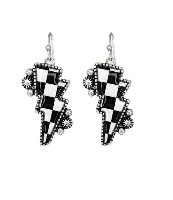 Bolt Checkered Earrings