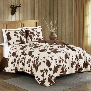 Rustic Cowhide Bed Set