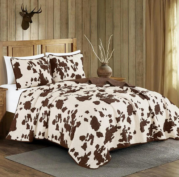Rustic Cowhide Bed Set