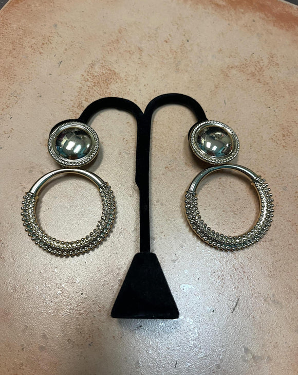 Circle Gold Clip On Earrings