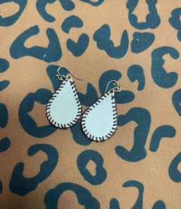Beige Leather Earrings