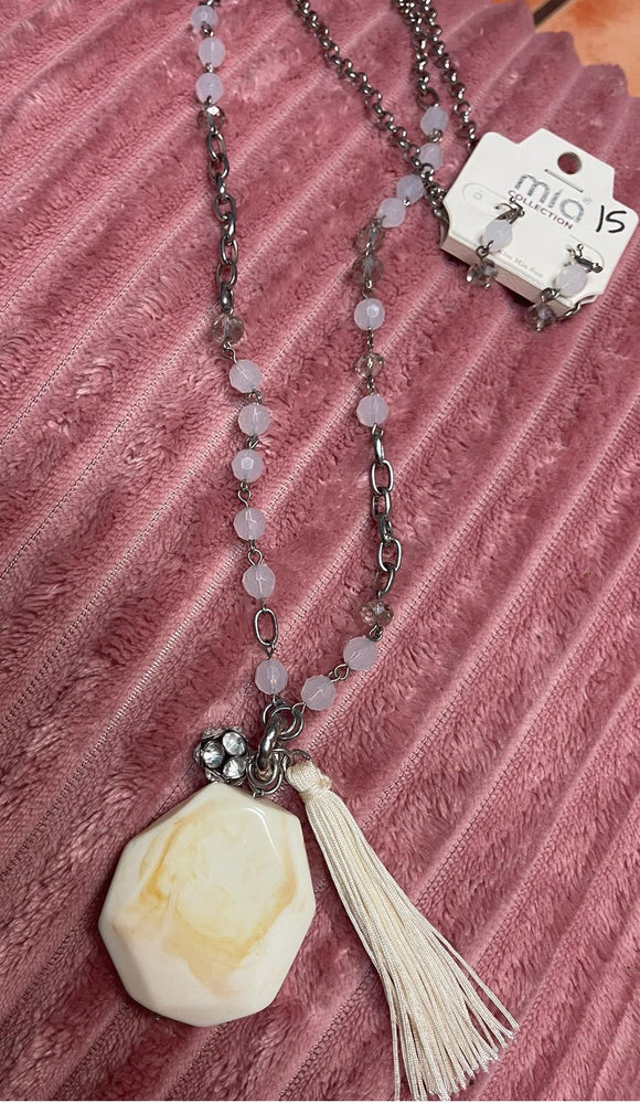 Beige Pendant Necklace