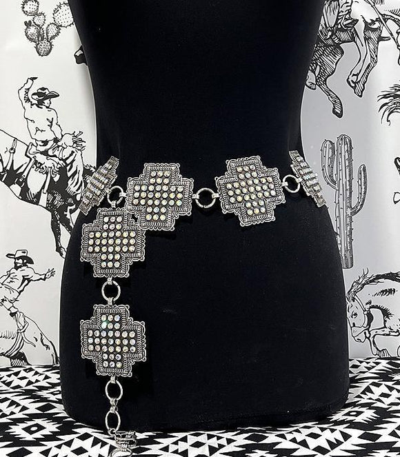 AB Stone Cross Concho Belt