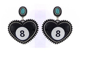 8 BALL HEART EARRINGS
