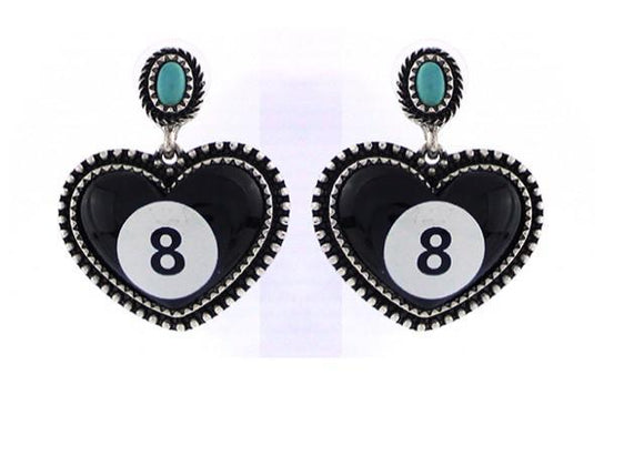 8 BALL HEART EARRINGS