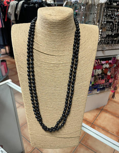 Blacked Matt Beaded Necklace