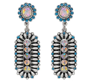 Turquoise and AB Earrings
