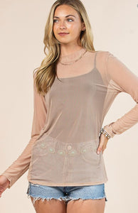 Nude Mesh Top