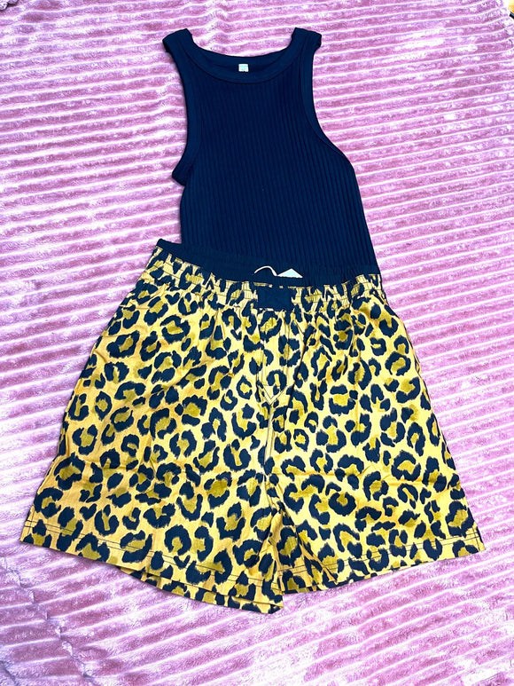 CAMEL LEOPARD BOXER SHORTS