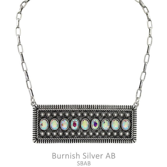Silver AB Burnish Necklace