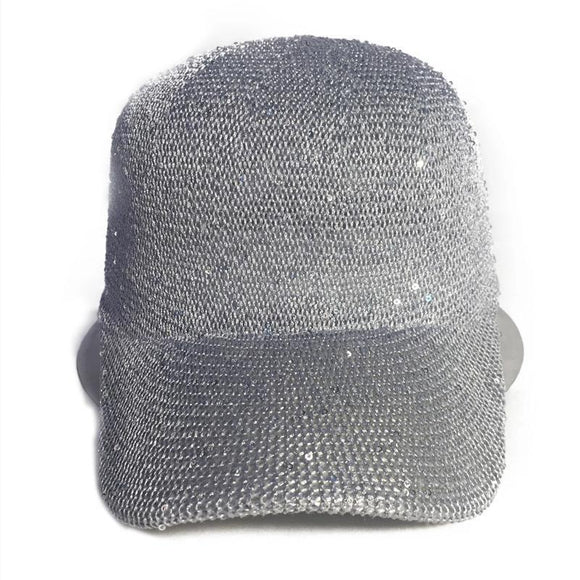 Silver Woven Sequin Hat