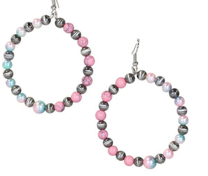 Pink and Gray Navajo Pearl Earrings