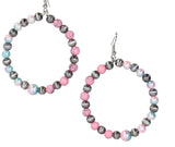 Pink and Gray Navajo Pearl Earrings