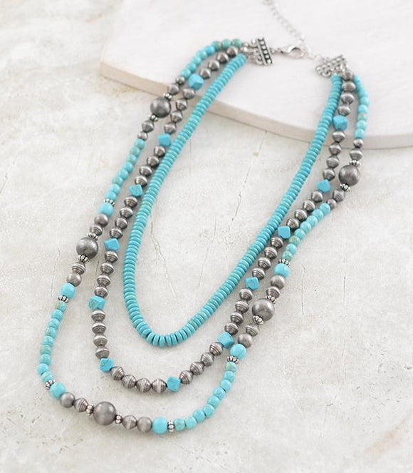 Navajo and Turquoise Layered Necklace