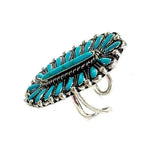 Turquoise Western Concho  Cuff Ring