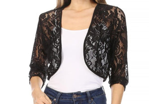 Black Short Lace Cardigan