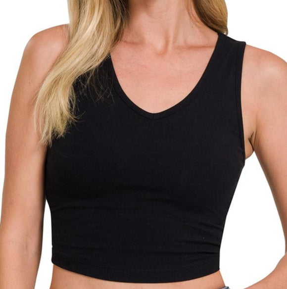 Black Cropped Tank