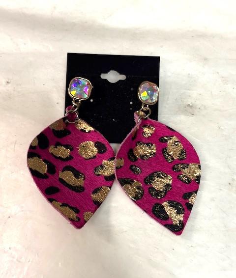 Pink Cheetah Earrings