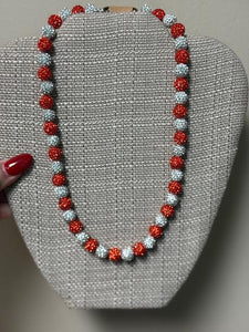 Orange and White Crystal Necklace