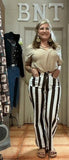 Super High Stripe Cropped Wide Leg