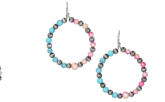 Pink and Gray Navajo Pearl Earrings