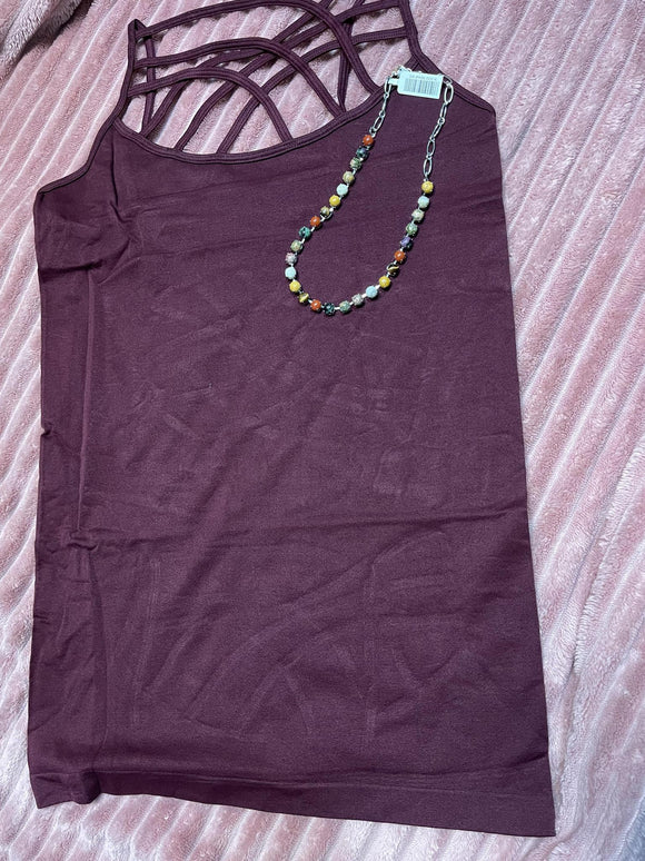 Maroon Criss Cross Tank