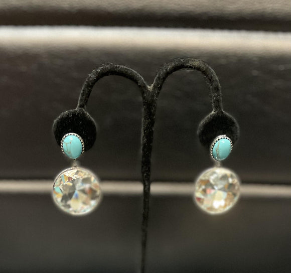 Turquoise And Clear Earrings