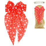 Valentines Day Theme Bow Barrette Hair Clip