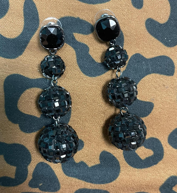 Black Ball Stone Earrings