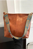 Retro Pattern Vegan Leather Crossbody Shoulder Bag